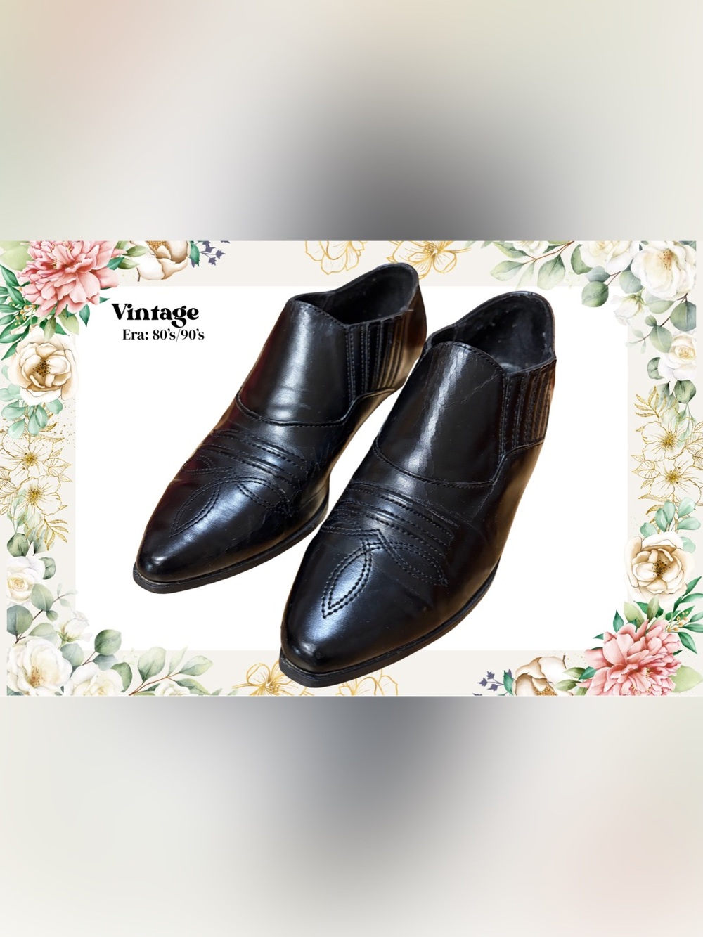 Vintage 90’s Black Western Booties